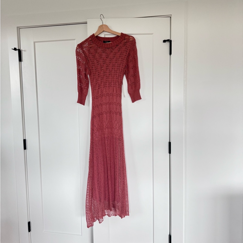 Elegant Red Knit Dress